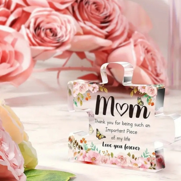 Mom Mother Puzzle Piece Inspirational Acrylic Sign NWT - Picture 5 of 7